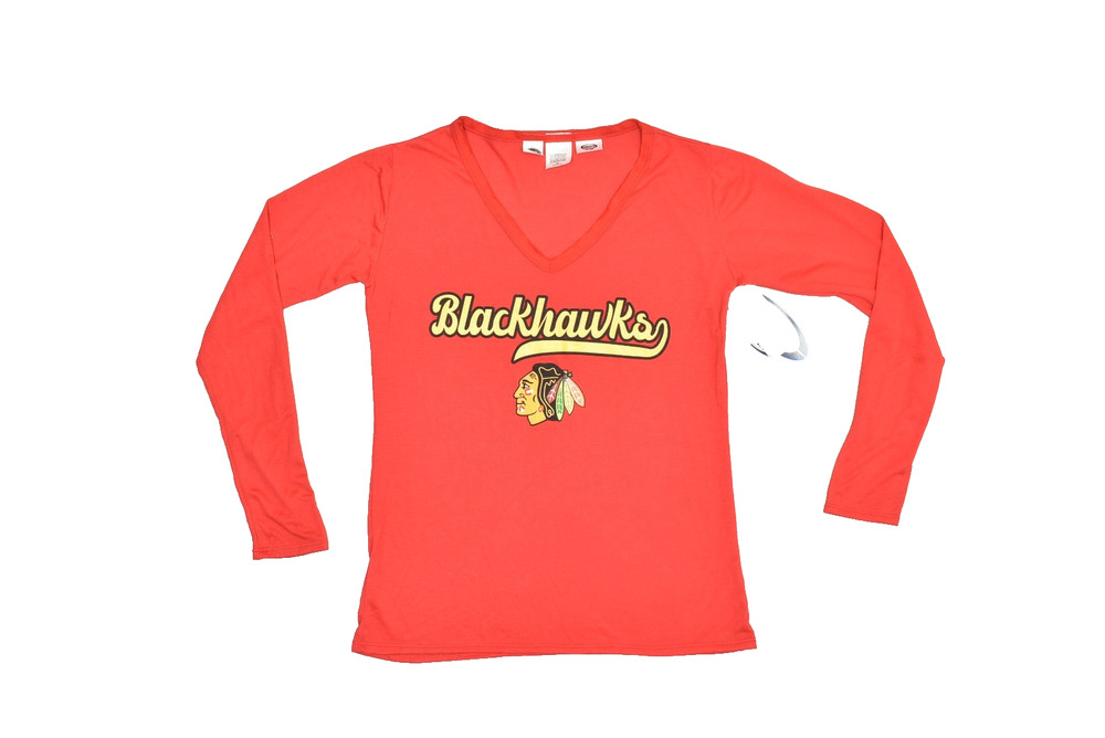 NEW NHL Chicago Blackhawks Marathon Ladies' Knit LS Top Red Concepts Sports Sz M